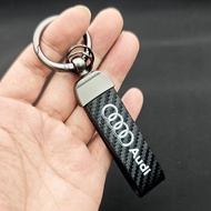 Audi | Carbon Leather S Line Keyring Luxury Car Keychain for Audi A3 A4 A5 A6 A7 A8 A1 Q2 Q3 Q4 Q5 Q