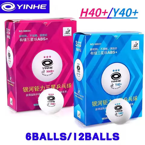 YINHE 3-Star Y40+ H40+ Table Tennis Balls (3 Star, New Material 3-Star Seamed ABS Balls) Plastic Pol
