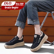 DLO C027 Women's Casual Black Shoes with Thick Soles, Comfortable for Work and Daily Activities