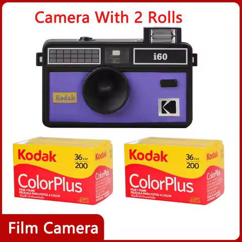 KODAK i60 Camera 135 35mm Film Camera Non-Disposable Reusable Film Camera With Flash Light Blue/Yell