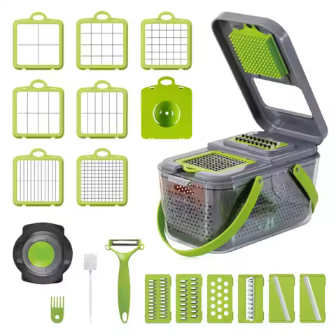 1 set, 22PCS, high-quality ABS vegetable chopper, multifunctional fruit slicer, manual food grinder,