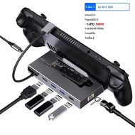 7-in-1 USB C Docking Station สําหรับ Steam Deck Nintend Switch M.2 SSD HUB ประเภท C ถึง HDMI 4K 60