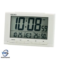 Seiko QHL090W QHL090 Digital White Thermometer Hygrometer Snooze Desk Table Clock