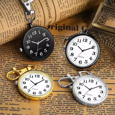 2Pcs Mini Retro Pocket Watch Old Man Student Keychain Watch Nurse Watch Portable Pocket Watch Unique