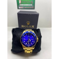 Men's Rolex Submariner Golden Visor Blue Watch
