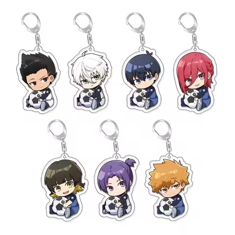 Anime BLUE LOCK Keyrings Figures Chigiri Hyoma Michael Kaiser Itoshi Rin Acrylic Keychains Cute Bag 