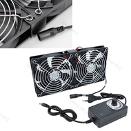120MM 2 Fans Set 12V Btc Mining Machine Workstation Cabinet Server Case Cooling System Fan with Adap