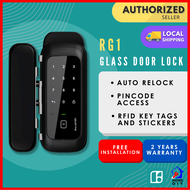 igloohome RG1-01 Glass Door Smart Digital Lock - Keypad / Bluetooth / RFID / Auto-Lock - (FREE Delivery + Installation) 2 Years Warranty