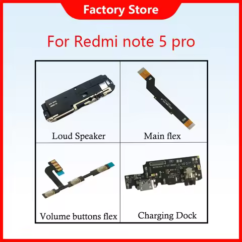 Phone Parts For Xiaomi Redmi note5 Power On/Off Volume Button For Redmi note 5 pro Main flex Loud Sp