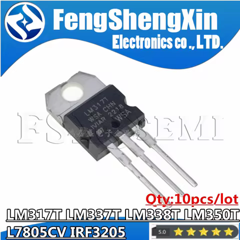 10pcs/lot LM317T LM337T LM338T LM350T L7805CV IRF3205 TO220 Voltage Regulator IC TO-220 LM337 LM338 