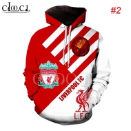 HX Liverpool Jersey Red 3D Print Unisex Hoodies Casual Long Sleeve Hooded Tops