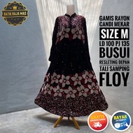 Gamis Wanita Rayon Candi Mekar Motif Batik Abstrak Lebaran Terbaru 2023 Busui Friendly Resleting Dep