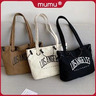 ♞Mumu 3016 Letters Canvas Bag Tote Bags Korean Shoulder Sling