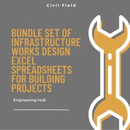 Bundle set of INFRASTRUCTURE works design Excel spreadsheets for building projects
