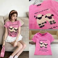Cotton T-shirt short sleeve MSKIM Beige Sheep shape babytee form 21320