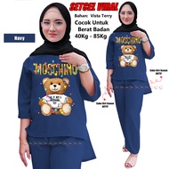 OneSet Wanita Dewasa Setelan SETCEL SLEBEW ONESET cetak Mesin DTF baju pakian dewasa Abg Remaja