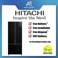 HITACHI R-WB560P9MS 465L BLACK 3 DOOR FRENCH BOTTOM FREEZER REFRIGERATOR