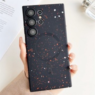 Speckle Ink Starry Sky Soft Silicone  Magnetic Wireless case Case For Samsung Galaxy S24 S23 S22 S21