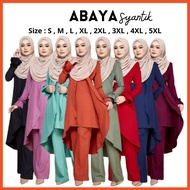 Abaya Syantik | Set Jubah Seluar - Muslimah Wear - Fashion - Women Blouse - Baju Seluar - Casual Saiz S 5XL PLUS SIZE