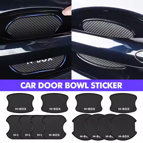 4pcs Car Door ABS Bowl Protector Trim Anti-scratch Sticker For Honda NBOX Civic Accord Fit Jazz CRV 