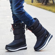 Northeast Snow Boots Winter Flat Snow Boots Northeast Warm Fleece Mid Tube Cotton Boots Thick Non-Sl