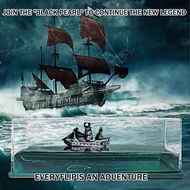 Black Pearl Ship ในขวด Pirate Ship Decor Cruise Ship Fluid Drift Bottle Cruise Ship Model For Desk T