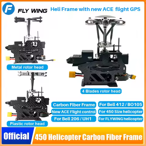 450 Size RC Scale Helicopter Frame Fully Assembled for EC135 BO105 Bell 206 UH1 bell412 Helicopter w