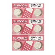 [SG] SUNCOM AG12 SR43SW LR43 386 Alkaline Button Battery (6 Pieces)