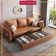 Tech Fabric Sofa Bed Foldable Sofa Bed Home Multifunctional Sofa With Storage Box (SY)