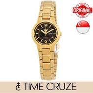 [Time Cruze] Seiko 5 SYME78  Automatic Gold Tone Stainless Steel Black Dial Small Women Watch SYME78K SYME78K1