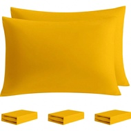 6pcs Standard Size Solid Color Pillowcase Set, 20x26 Envelope Closure Pillowcases, Soft Solid Color 