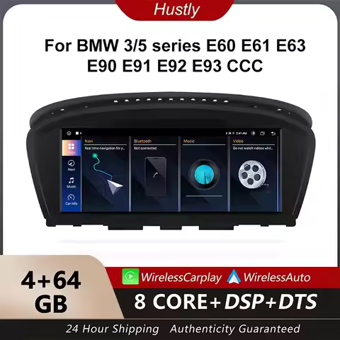 CarPlay Android 14 Car Radio, For BMW 3/5 series E60, E61,E63, E90, E91, E92, E93 CCC Multimedia Pla