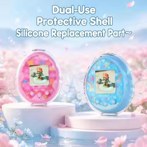 For Tamagotchi Meets Clear Glitter Protective Case,Full-Wrap Shockproof Cover Electronic Pets Game S