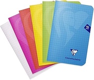Clairefontaine Mimesys 303592C Exercise Book 9 x 14 cm 48 Sheets Squared Pack of 1 Assorted Colours