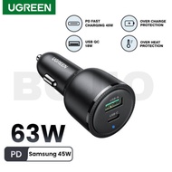 CD239 UGREEN 63W Car Charger support Samsung Super Fast Charger 45W USB Type C Car Charge iPhone Fas