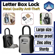 Key Lock Box Letter Box Digital Lock 4 Digit Combination Key Lock Box Zinc Alloy Metal Wall Mounted 