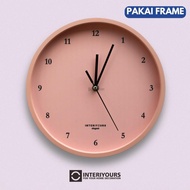 Terbaru Jam Dinding Lucu Warna Pink Silent Movement - F. Pink, Tanpa Baterai