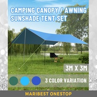 3M x 3M CAMPING TENT SET CANOPY FLOOR MAT AWNING SUNSHADE TENT WATERPROOF UV PROTECTION FLYSHEET KAN
