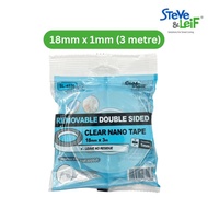 [Min. Purchase 2] Reusable Double-Sided Clear Mounting Nano Tape 18mm x 1mm (3m)/18mm x 2mm (2m)/30m