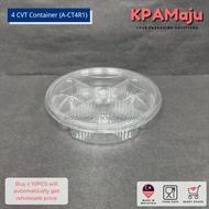 4 Cavity Round Container with Lock (A-CT4R1) - Bekas Kuih Raya / Round Cookies Plastic Container wit