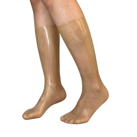 Latex Stretch Long Socks Glossy Natural Rubber Socks for Everyday Stocking Wear