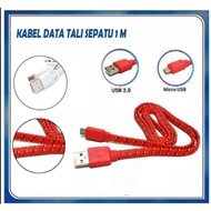 Flat 1m Shoelace Data Cable / 3 M Flat Shoelace Data Cable MICRO USB