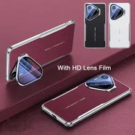 Lens Invisible Bracket Holder Case for Huawei Pura 80 70 Ultra 80 Pro+ Plating Leather Stand Protect