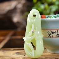 秒殺價 天然和田玉黃口料竹節