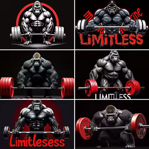 Gorilla Weightlifting Unlimited Exercise Backdrop Dumbbell Fitness Scene Party Decor Banner Home Stu