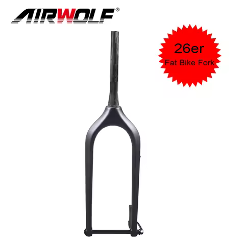 AIRWOLF Carbon Fork Mtb 26 Rigid Fork Carbon Mountain Bike Forks Steer Tube 28.6mm Matte Glossy Disc