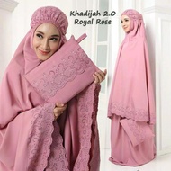 TELEKUNG TRAVEL COTON DENGAN BEG ZIP khadijah telekung coton lace