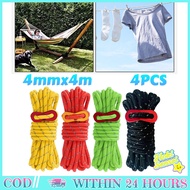 TENDA 4mm X 4m Camping Reflective TentTALI 4 Colors Thick Paracord Windproof FlysheetTALI AluminumRi