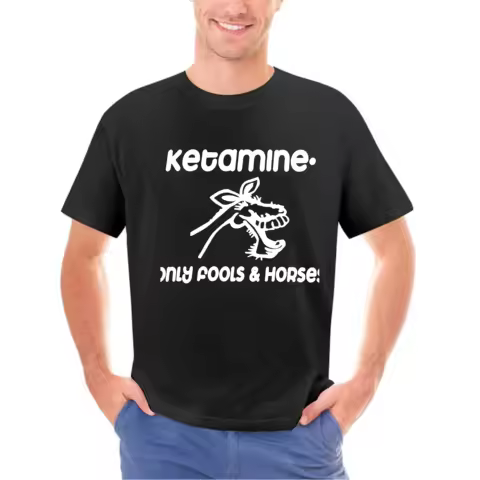 Ketamine Mens Gift Funny Slogan T-Shirt- Present mens joke cotton top black