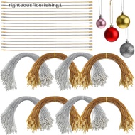 righteousflourishing1 100pcs 20cm Gold Silver Rope Fiber Threads Gift Packaging String Christmas Ball Hanging Rope DIY Tag Line Label Lanyard New